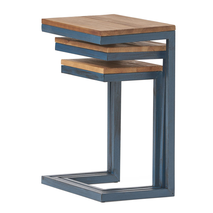 Latitude Run® Leblanc 25.5'' Tall Solid Wood C Table Nesting Tables